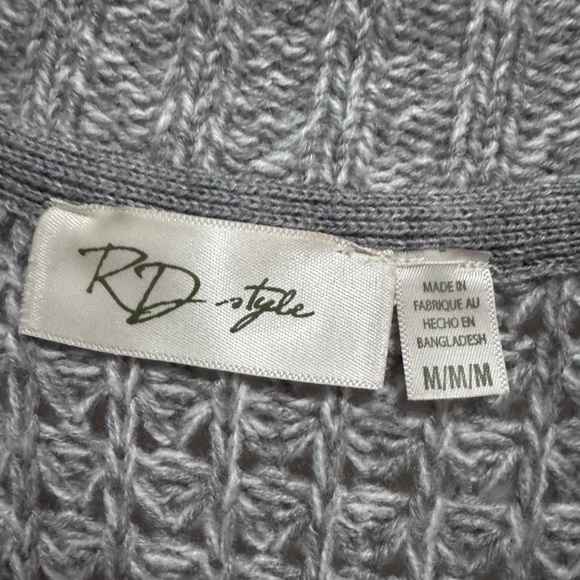 RD Style Gray Chunky Knit Cardigan Sweater - Picture 3 of 6